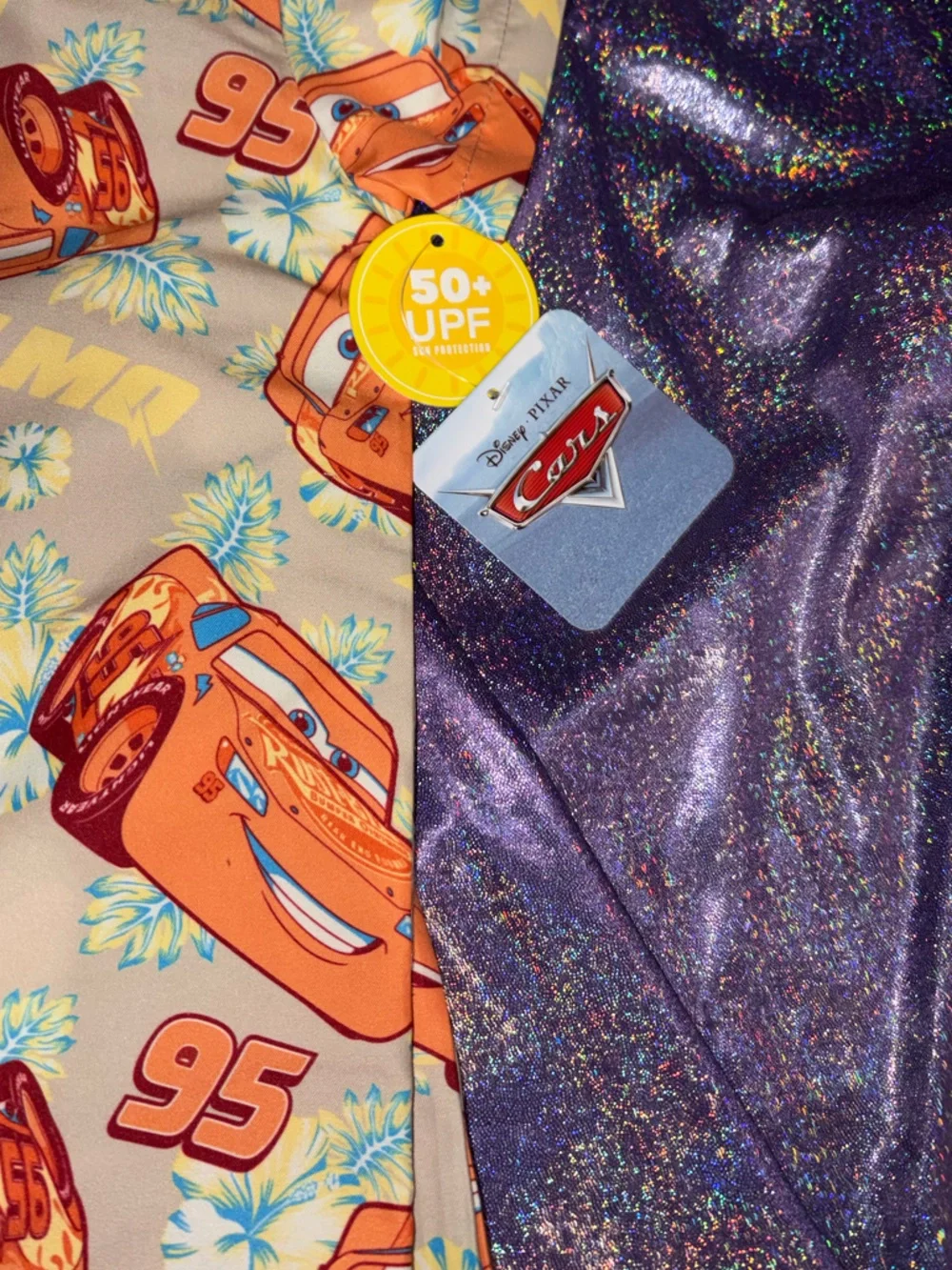 Lightning McQueen Hawaiian Swim Button Down Set